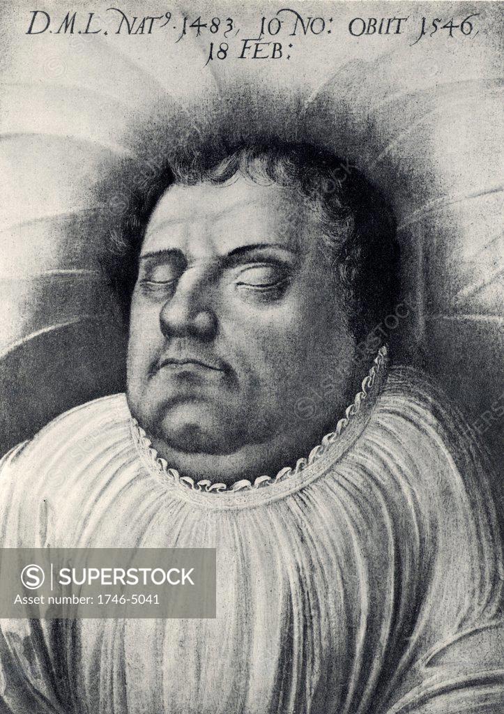 Stock Photo: 1746-5041 Martin Luther (1483-1546) German Protestant reformer, on his deathbed.