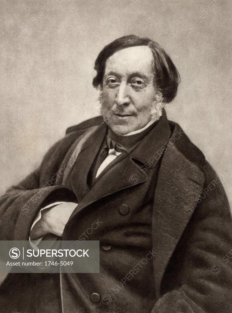 Stock Photo: 1746-5049 Gioachino (Antonio) Rossini (1792-1868) Italian composer. From a photograph by Nadar, pseudonymn of Gaspard-Felix Tournachon (1820-1910).