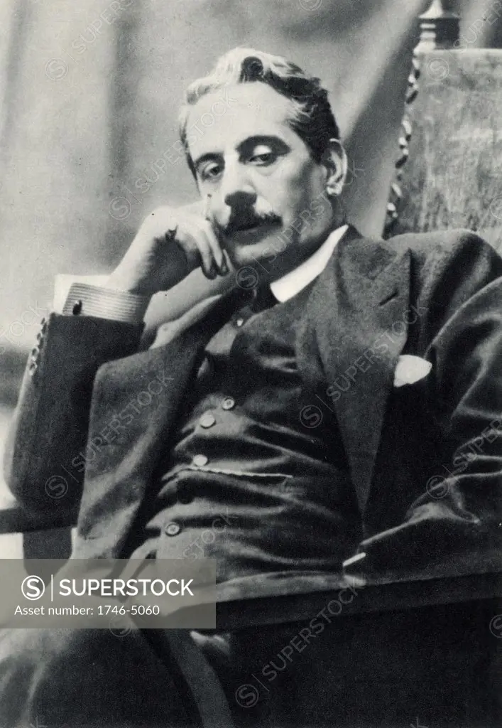 Giacomo Puccini (1858-1924) in 1910. Italian composer, mainly of opera. After a photograph.