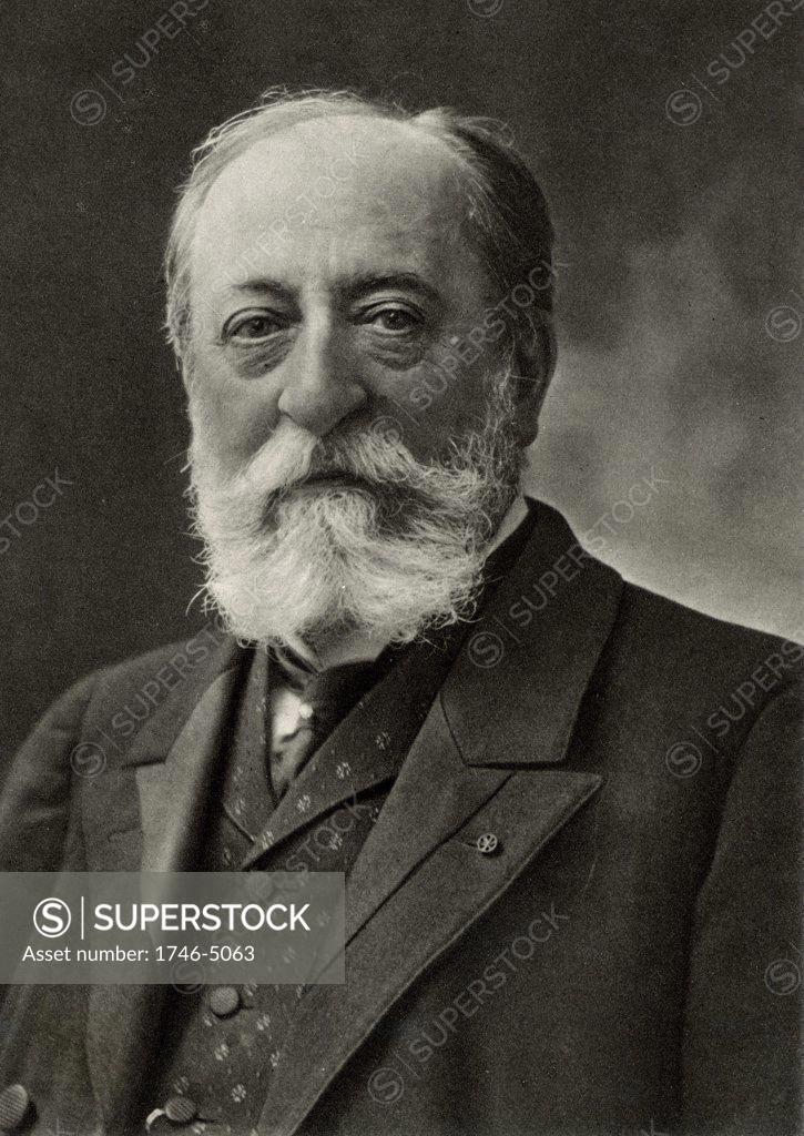 Stock Photo: 1746-5063 Camille Saint-Saens (1835-1921) French composer and organist.  From a photograph by Nadar, pseudonym of Gaspard-Felix Tournachon (1820-1910).