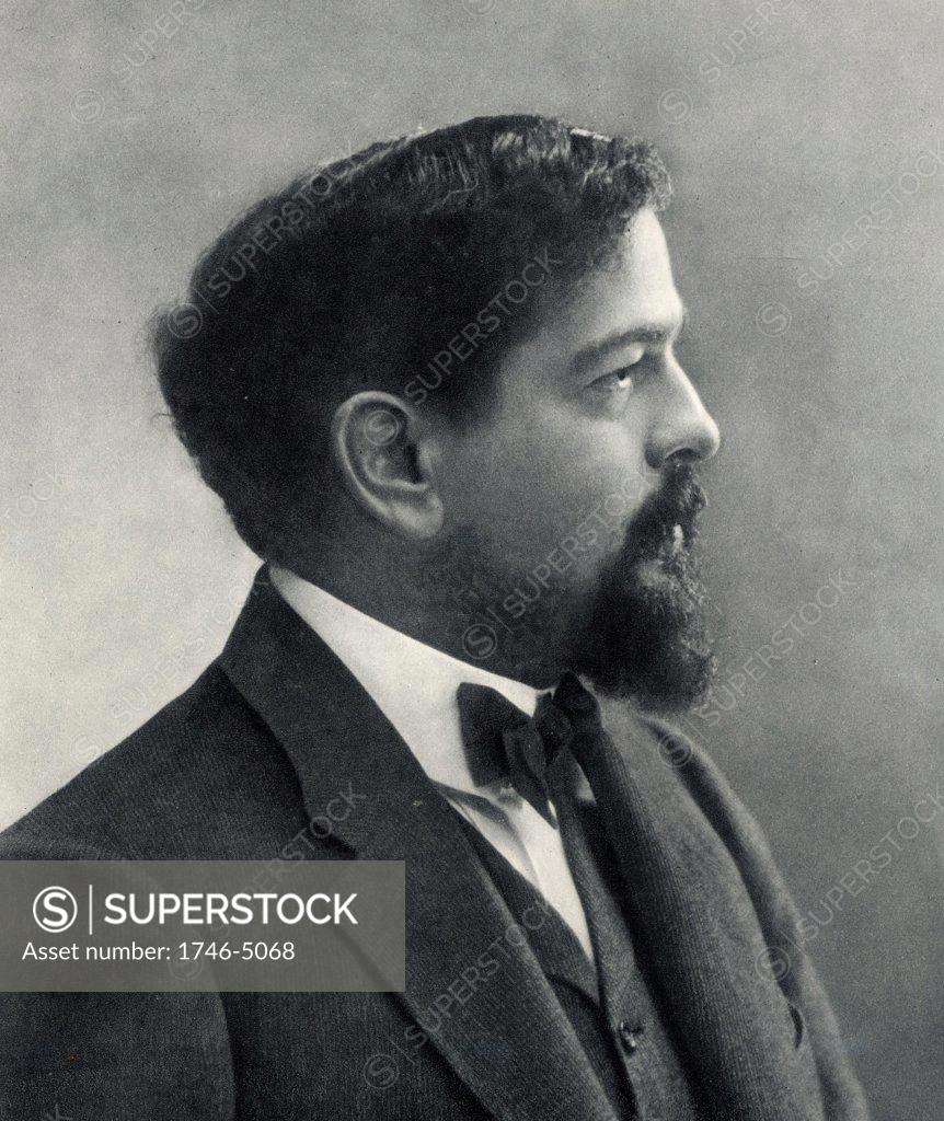 Stock Photo: 1746-5068 (Achille) Claude Debussy (1862-1919) French composer. From a photograph by Nadar, pseudonym of Gaspard-Felix Tournachon (1820-1910).