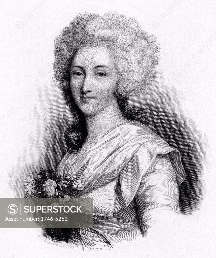 Stock Photo: 1746-5252 Madame Elizabeth (1764-94) sister of Louis XVI, guillotined during the French Revolution. Engraving.