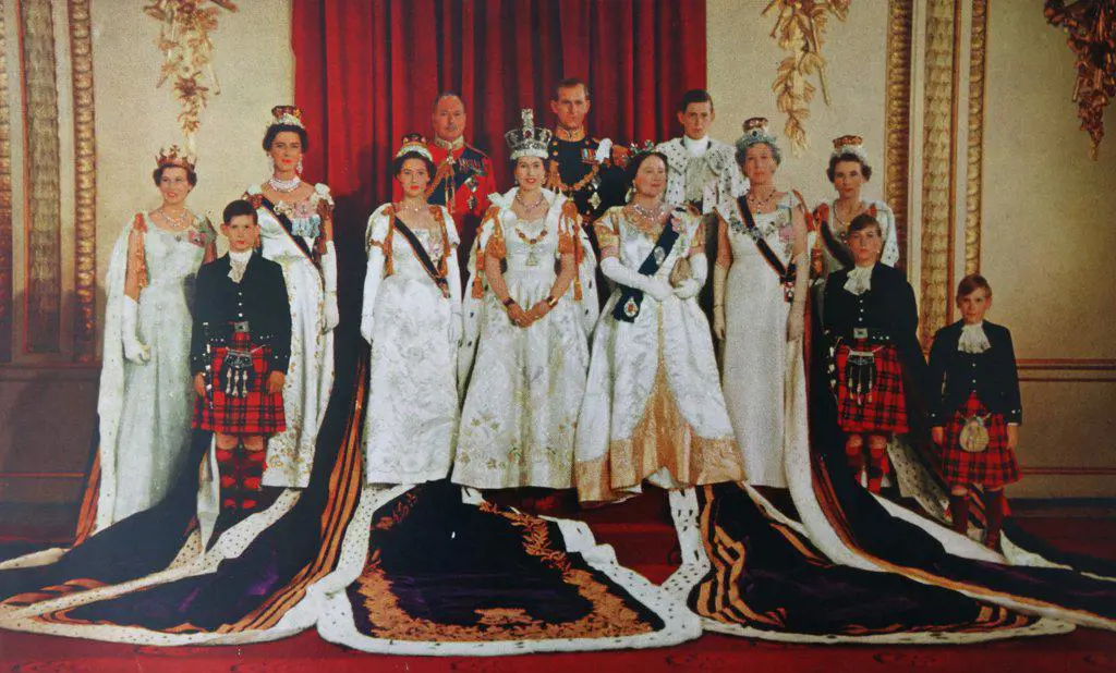 The Royal Family photographed at Buckingham Palace after the Coronation of Queen Elizabeth 1953