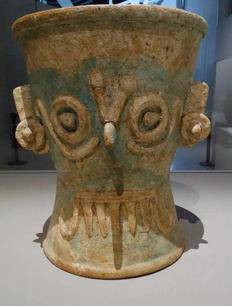 Ceramic incense holder with effigy of the Mayan rain deity, Chaac, Yucatan, Mexico. Dated 1250-1550 AD.