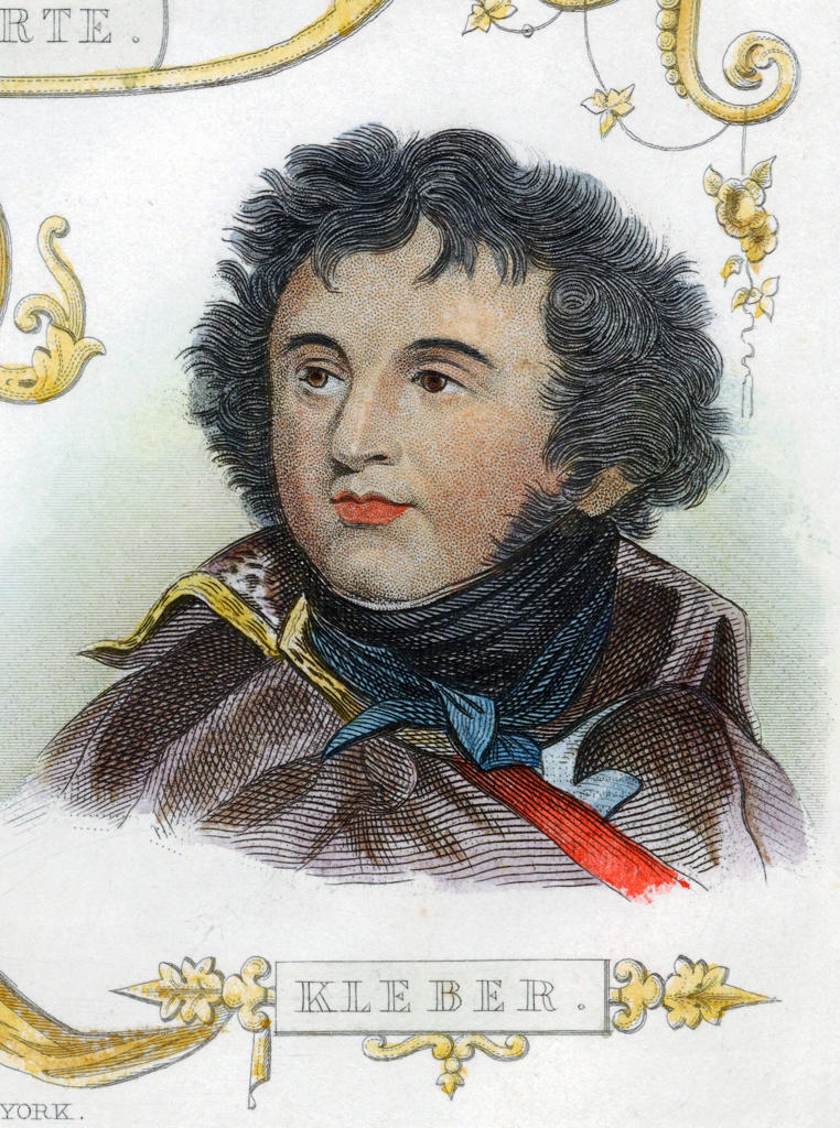 Jean Baptiste Kleber (1753-1800) French soldier. Commanded French forces in Egypt after Napoleon left. Kleber was assassinated in Cairo by an Egyptian fanatic. Hand-coloured engraving