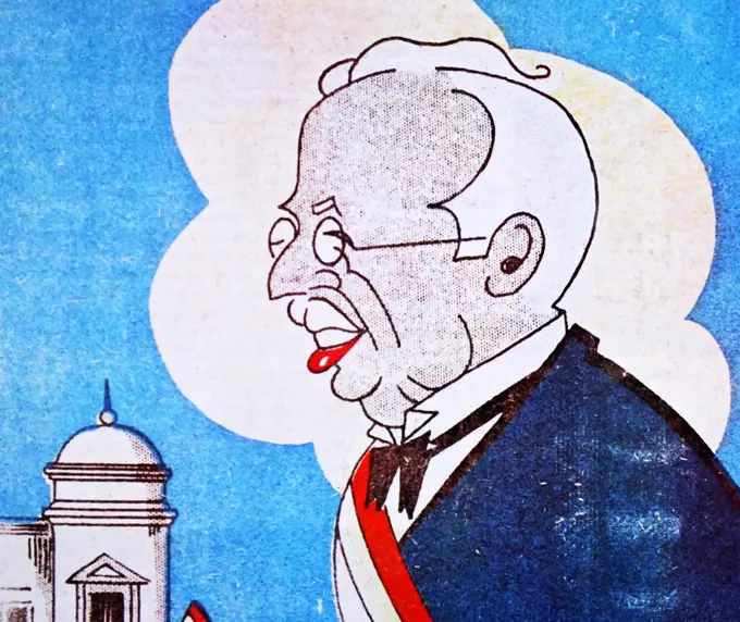 Cartoon depicting President Alcala Zamora of Spain 1936
