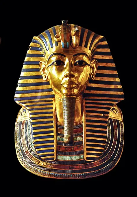The burial mask of Tutankhamun, Cairo Museum, Egypt.