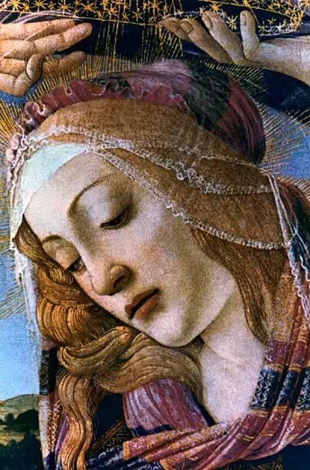 Madonna of the Magnificat (Detail) c1481-1485 Sandro Botticelli (1444-1510 Italian) Tempera on wood Galleria degli Uffizi, Florence, Italy