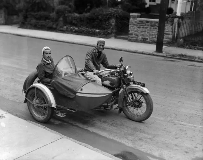 World Tour with Motorcycle, Philadelphia, Pennsylvania, USA, May, 1934