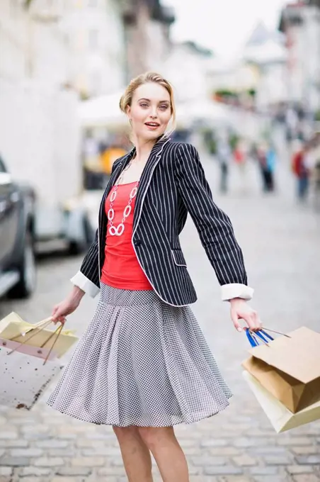 woman in shopping street