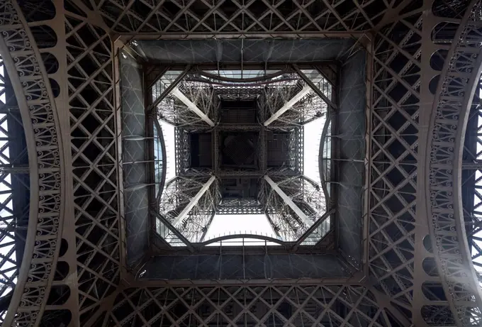View below Eiffel Tower, Paris, France