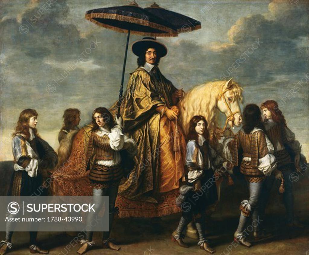 Stock Photo: 1788-43990 Portrait of the Chancellor Seguir, ca 1660, by Charles Le Brun (1619-1690), oil on canvas, 295x357 cm.
