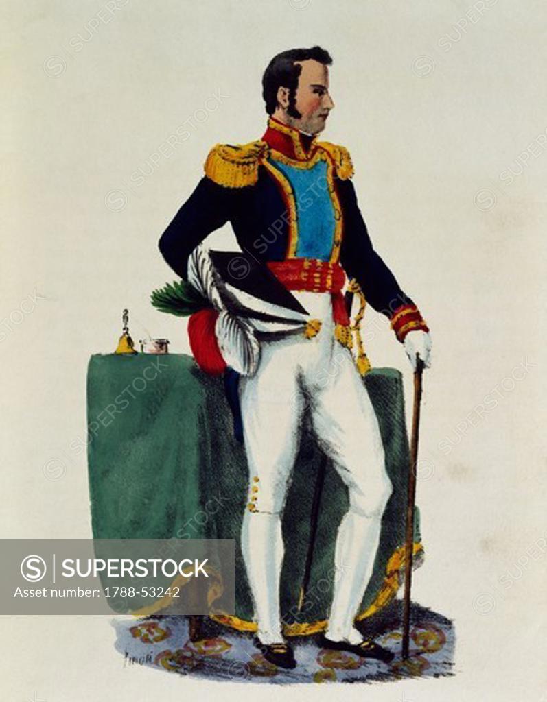 Stock Photo: 1788-53242 Portrait of General Guadalupe Victoria, pseudonim of Manuel Felix Fernandez (1789-1843), president of the Mexican Republic. Mexico, 19th century.