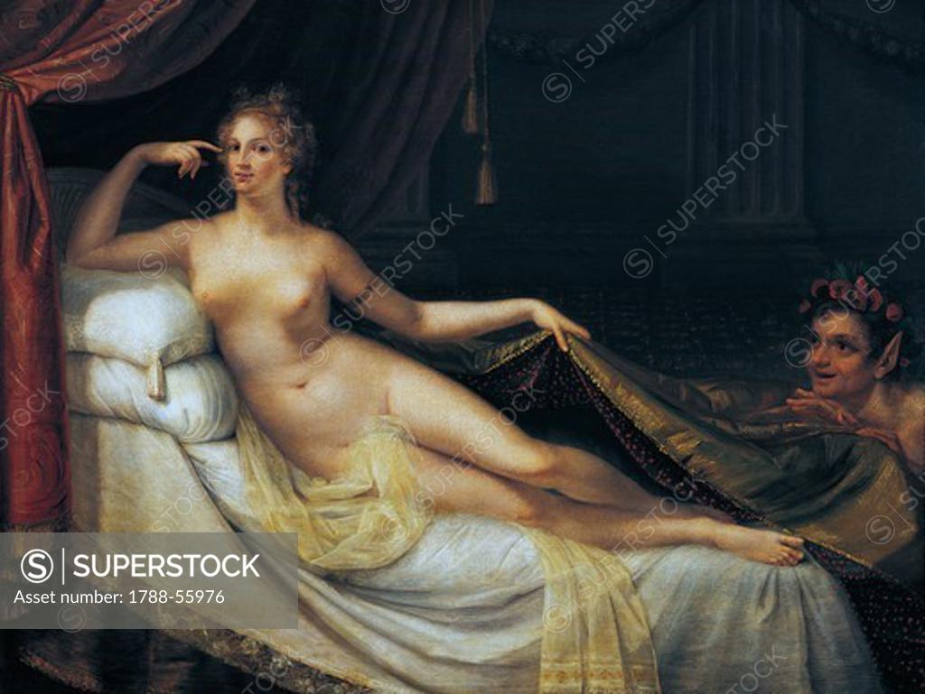 Stock Photo: 1788-55976 Venus with Satyr, by Antonio Canova (1757-1822), painting.