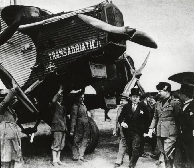 Benito Mussolini and Italo Balbo, Littorio airport