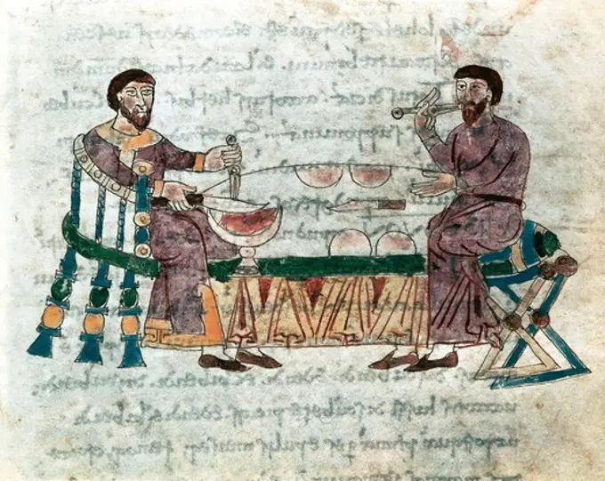 The table, miniature from De universo by Rabano Mauro, manuscript, Italy 11th Century.