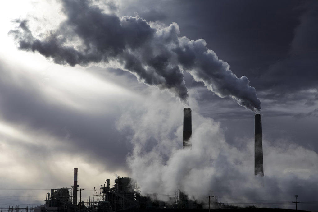 United States, Arizona, Holbrook, Smoke from coal processing plant