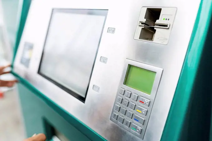Numeric keypad of ATM machine by device screen