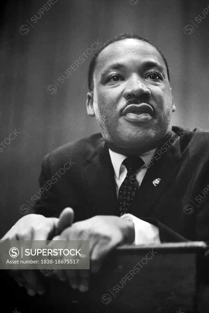 Martin Luther King, Jr., leaning on Lectern during Press Conference, Washington, DC USA, Marion S. Trikosko, U.S. News & World Report Magazine Photograph Collection, March 26, 1964