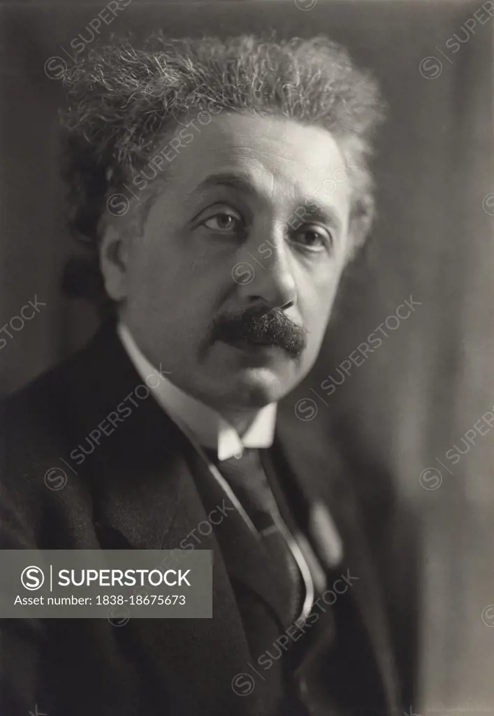 Albert Einstein (1879-1955), Physicist, Head and Shoulders Portrait, Harris & Ewing, 1921