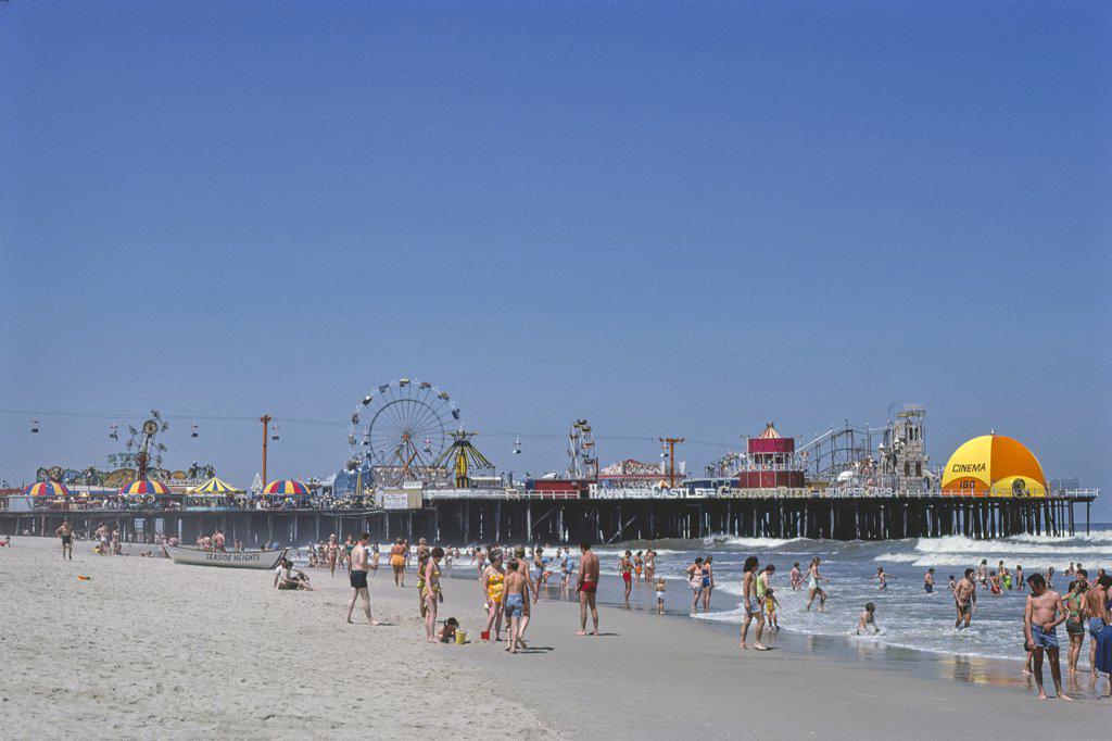 Casino Pier from beach, Seaside Heights, New Jersey, USA, John Margolies Roadside America Photograph Archive, 1978