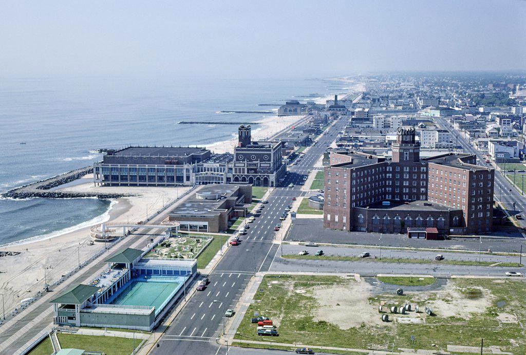 Buildings and Beach, High Angle View, Asbury Park, New Jersey, USA, John Margolies Roadside America Photograph Archive, 1978 