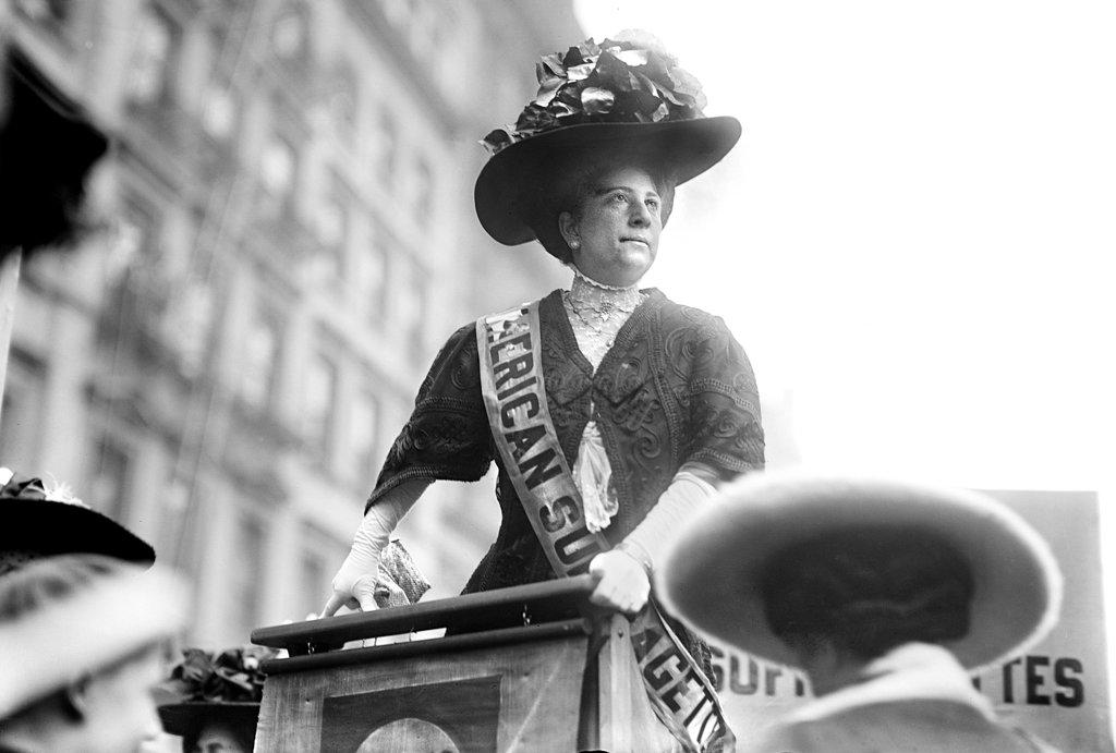 Suffragette Mrs. Sophia Loebinger speaking before City Hall, New York City, New York, USA, Bain News Service, October 1908