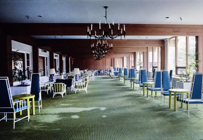 Lobby Corridor, Grossinger's Resort Hotel, Liberty, New York, USA, John Margolies Roadside America Photograph Archive, 1977