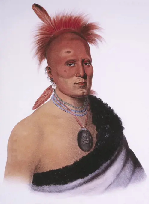 Shar-I-Tar-Ish, Pawnee Chief, Lithograph by McKenney and Hall after Painting by Charles Bird King, circa 1821