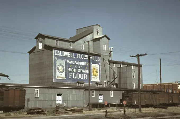 Flour Mill, Caldwell, Idaho, USA, Russell Lee for Farm Security Administration - Office of War Information, July 1941