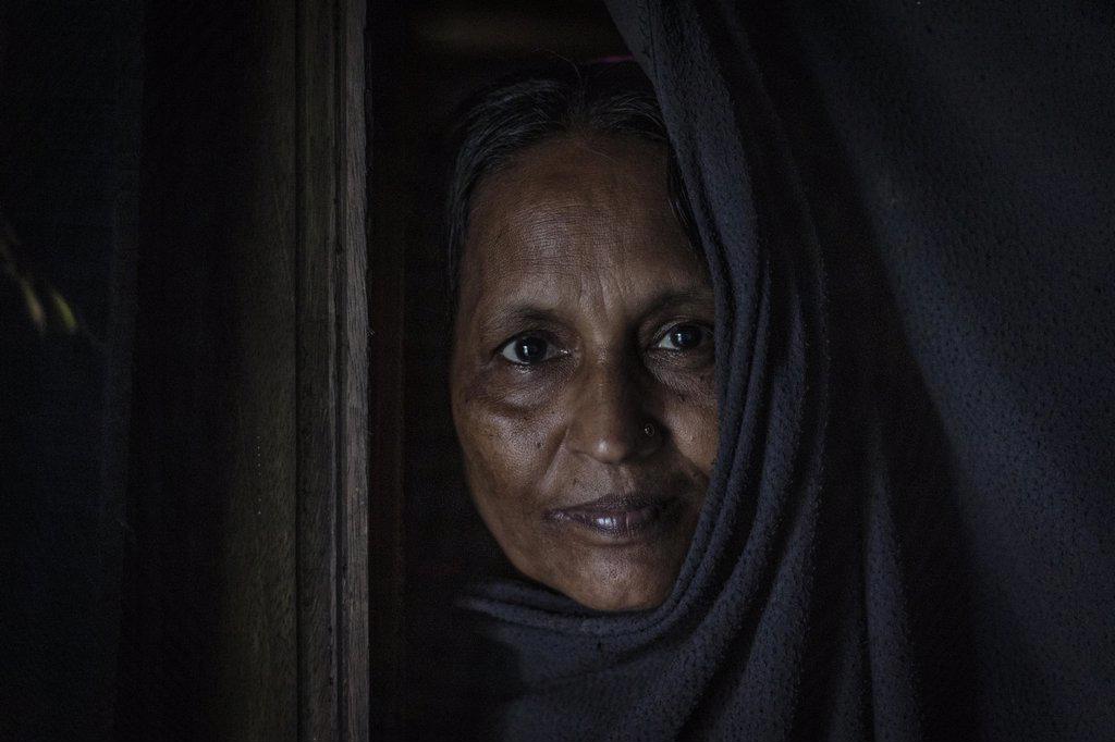 Widow of a fisherman in her house, Mongla, Sundarbans, Bangladesh, Asia