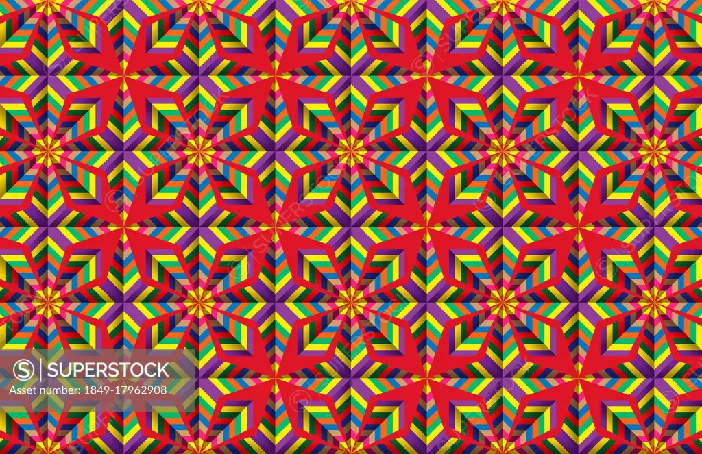 Colourful symmetrical mosaic pattern