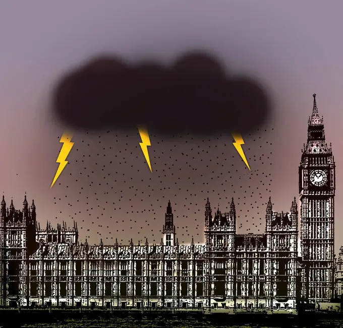 Thunderstorm over the Houses of Parliament, Westminster, london, England
