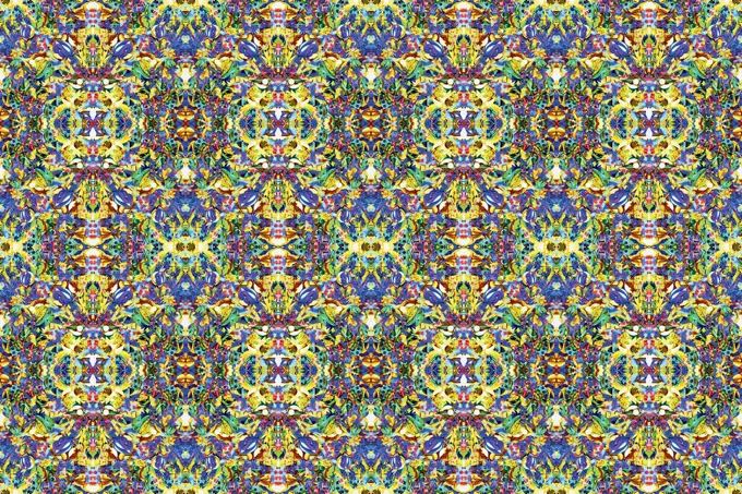 Abstract intricate kaleidoscope pattern