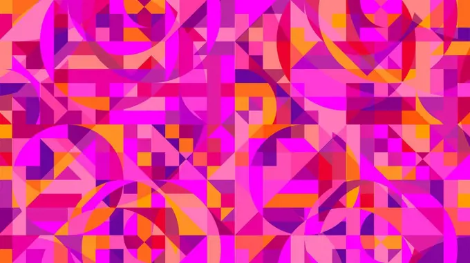 Bright pink geometric abstract mosaic pattern
