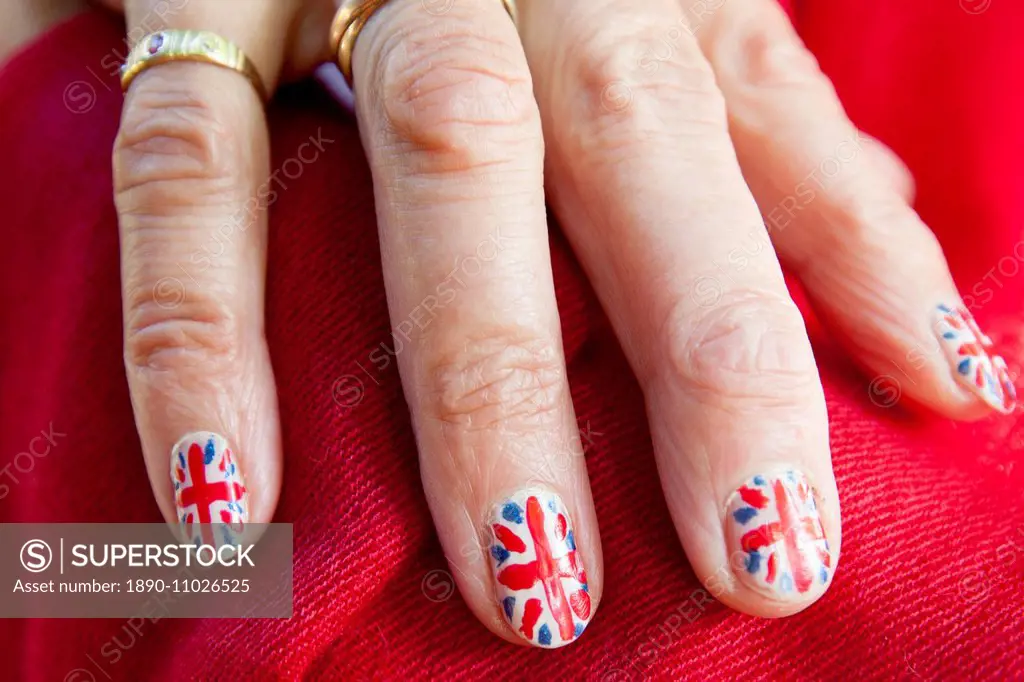 Union Jack flags painted on nails as patriotic gesture for jubilee celebrations in the UK