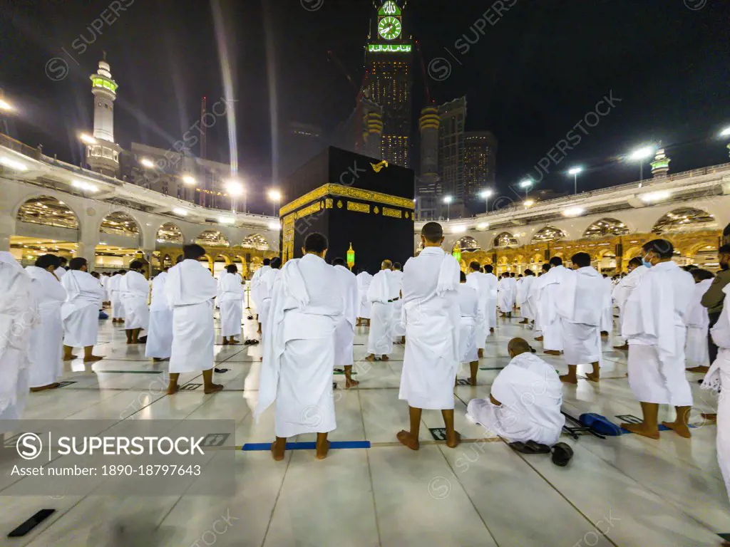 Pilgrims around the Kaaba, the Hajj, Mekka (Mecca), Kingdom of Saudi Arabia, Middle East