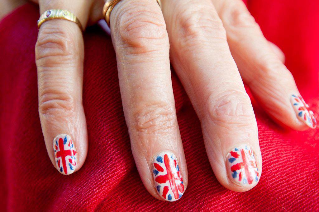 Union Jack flags painted on nails as patriotic gesture for jubilee celebrations in the UK