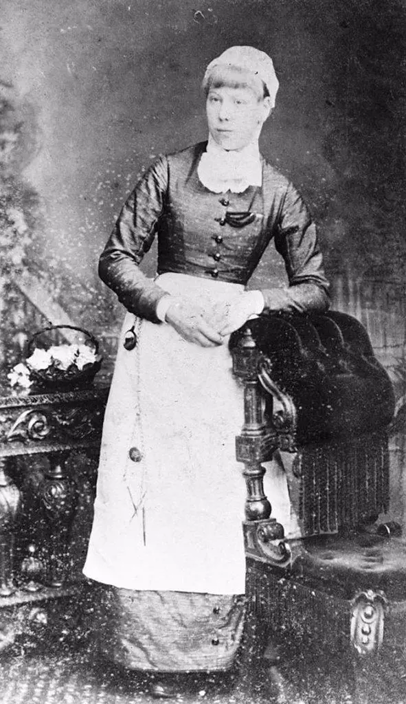 Victorian nurse in Middlesex uniform, possibly of the Middlesex Hospital