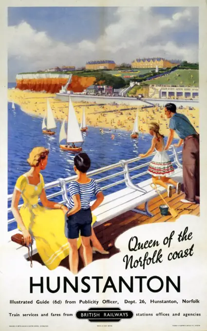 ´Hunstanton, Queen of the Norfolk Coast’, BR (ER) poster, 1948-1965.