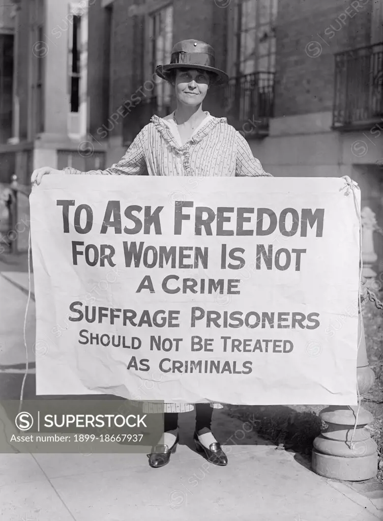 Woman Suffrage Banners - Woman Suffrage Movement - Woman suffrage picketers circa 1917.