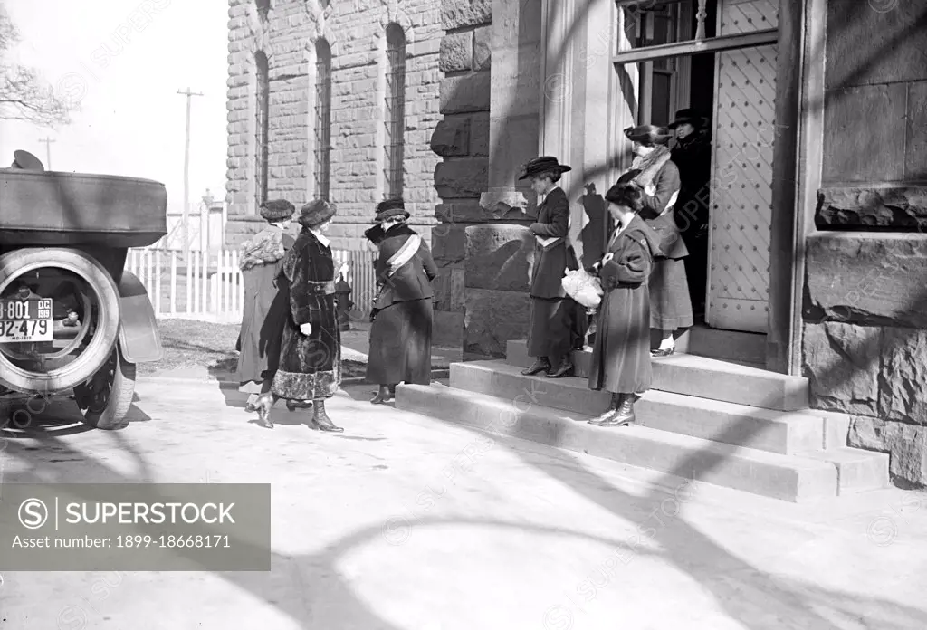 Woman Suffrage Movement - Woman Suffragettes leaving jail in Washington D.C. circa 1918.