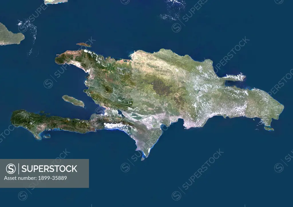 Haiti And Dominican Republic (With Mask), True Colour Satellite Image ...