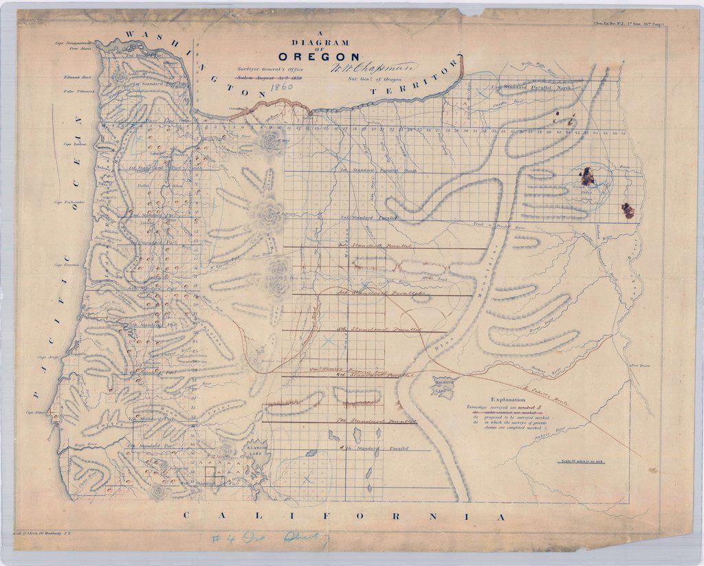 A Diagram of Oregon (1860 Oregon Map).