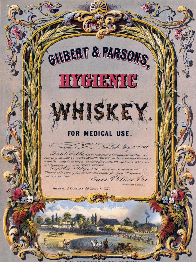 Gilbert & Parsons, hygienic whiskey--for medical use ADVERTISEMENT circa 1860.