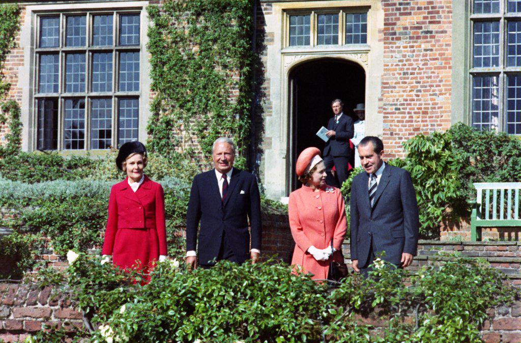 Queen Elizabeth II, President Nixon, Prime Minister Heath and Pat Nixon.