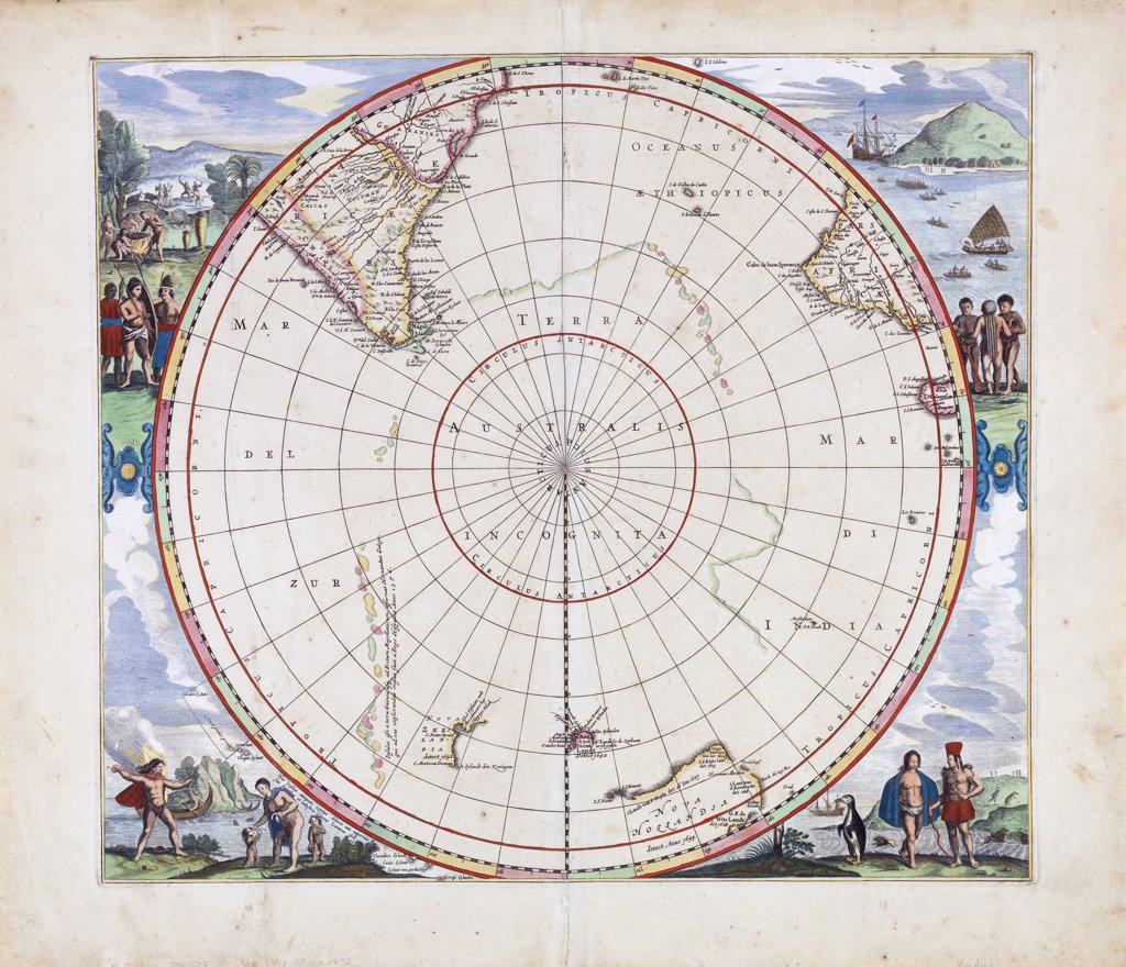 [Polus Antarcticus] Terra Australis Incognita ca. 1680 - - Mandatory Photo Credit: TAHO. 