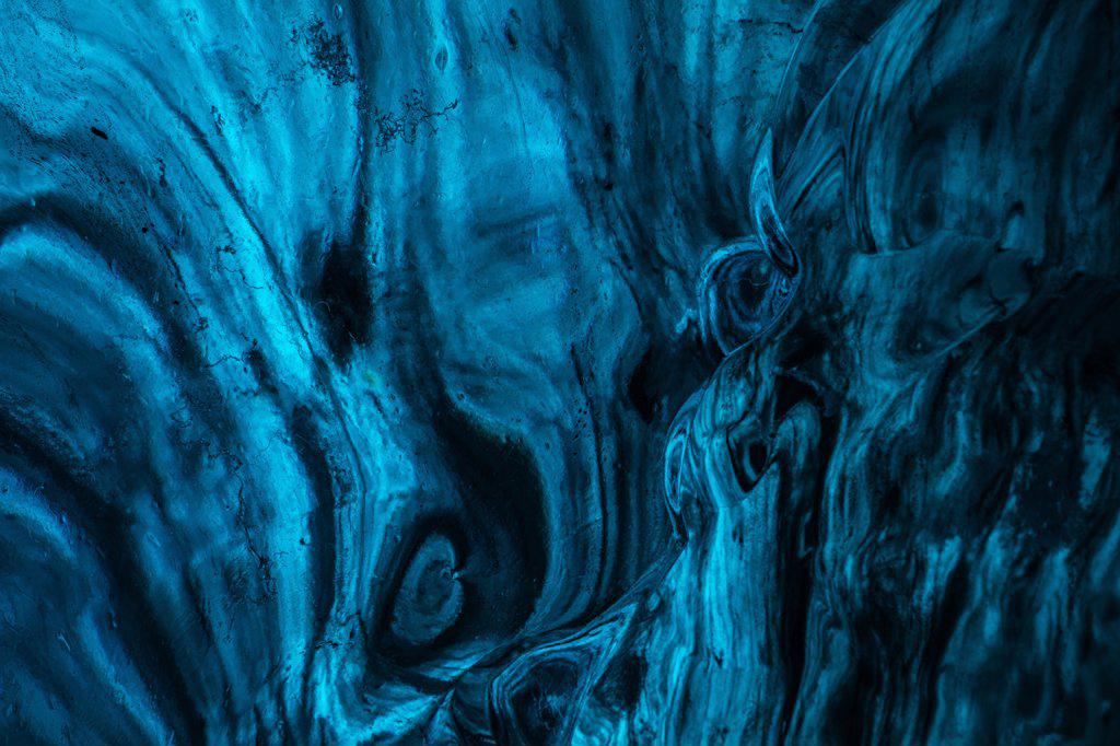 Blue ice texture in the caves in Jökulsárlón glacier. Iceland. North Atlantic Ocean