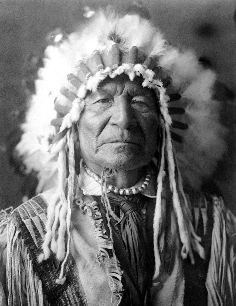 Edward S. Curtis Native American Indians - Sitting Bear, Arikara man ca. 1908. 