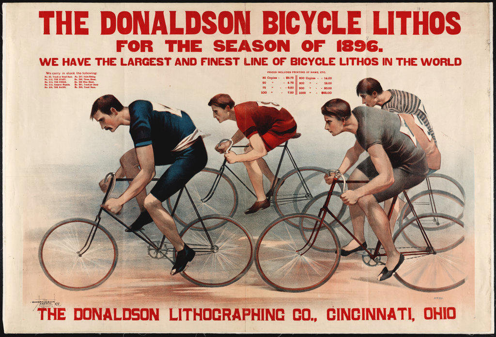 The Donaldson bicycle lithos for the season of 1896. 